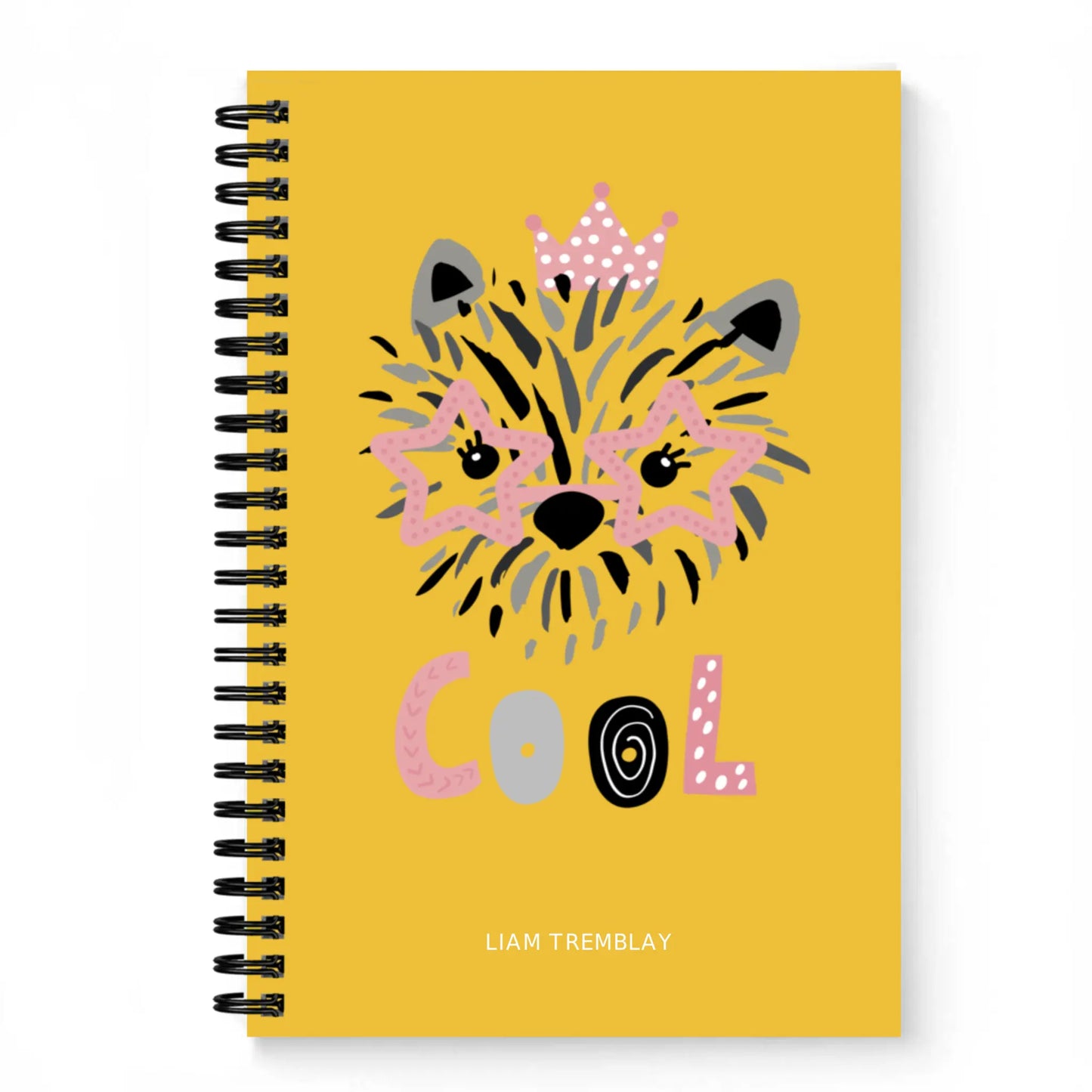 Cool Cat Spiral 5.5 x 8.5 Personalised Notebook