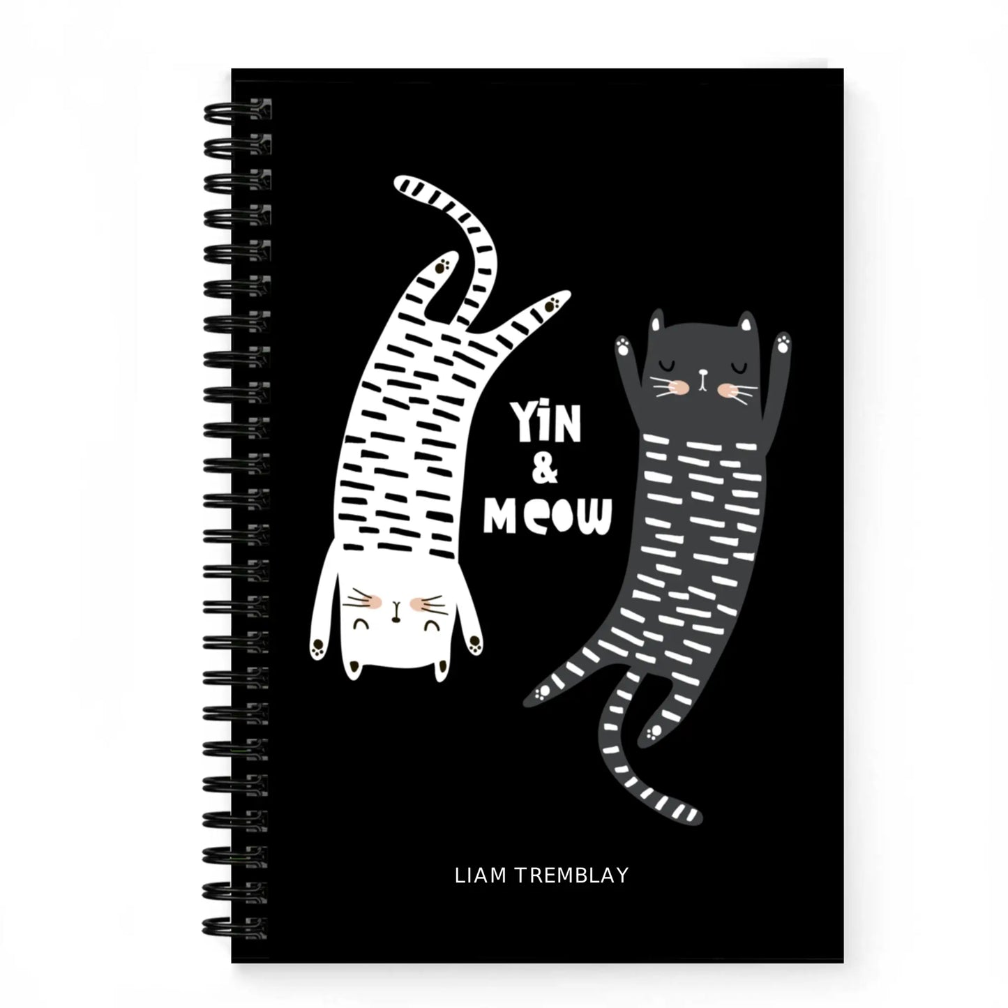 Yin & Meow Spiral 5.5 x 8.5  Personalised Notebook