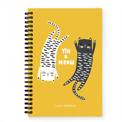 Yin & Meow Spiral 5.5 x 8.5  Personalised Notebook